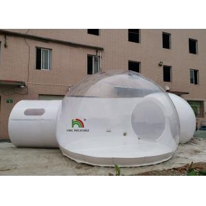 Cheap Transparent 5m Hotel Inflatable Clear Bubble Tent With Tunnel And Bathroom for sale