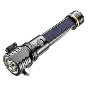 LED Flashlight Solar Power Tactical Flashlight,Ultra Bright Flashlight,Safety