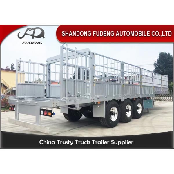 Quality Three Axles Aluminum Livestock Trailers / Stake Bed Trailer With Four  Main Beam wholesale