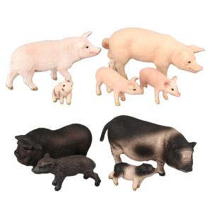 Custom Simulation Animals Model Toys Sets Pig Plastic Action Figures Educational Toys