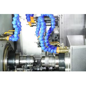 Metal Industrial Double Spindle Cnc Turning Machine FANUC Control System