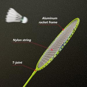 Aluminum Alloy Badminton Racket Set 1 Pair with Moderate Racket Hardness 63cm