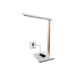 Eye Caring Silver Wireless LED Table Lamp qi wireless charger Foldable Lamp Arm