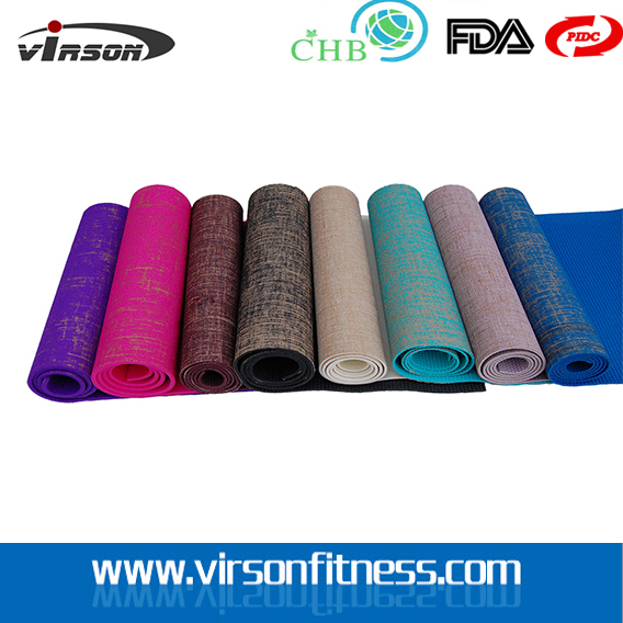 2015 hot selling high quality eco friendly jute yoga mats with customize logo