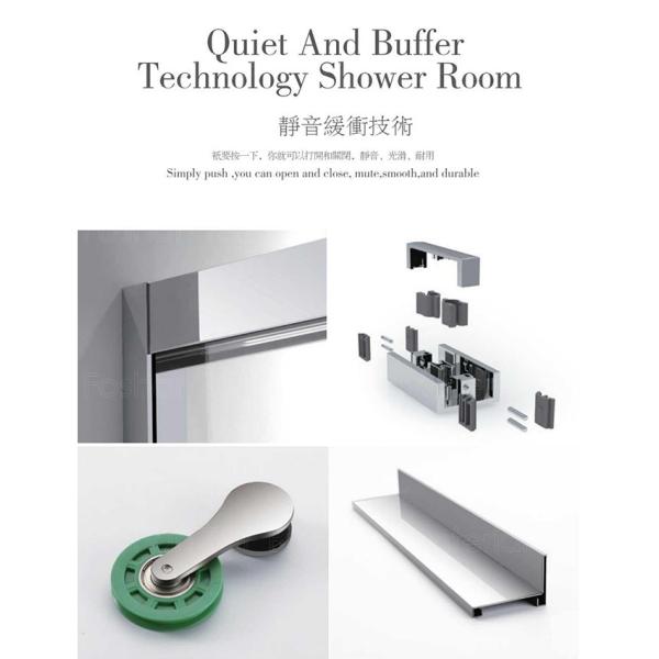 Sliding Door Bathroom Shower Enclosure , Rectangular Frameless Shower Room