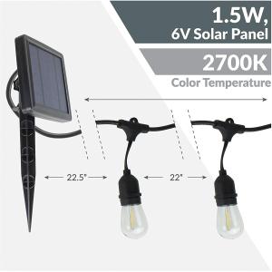 12 Led S14 24ft Backyards Porches Solar Bulb String Lights