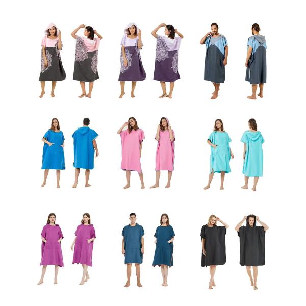 Super Absorbing Microfiber Customized Hooded Microfiber Poncho Towel for Beach, Swimming, Surfing