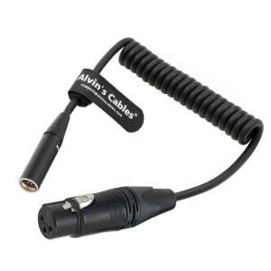 Mini XLR 3 Pin Male To XLR 3 Pin Female Coiled Audio Cable For Blackmagic Pocket