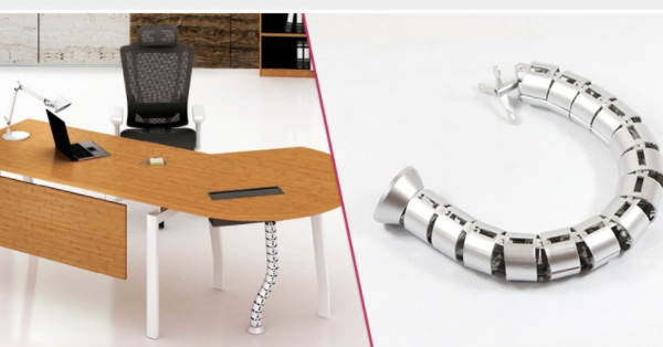 Black / Silver / White Color Under Table Cable Organizer For Office Project