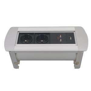Conference manual rotate EU power table socket box with usb