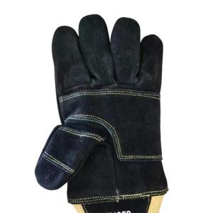 Flame Retardant Structural Firefighting Gloves Cowsplit Shell Wristlet Cuff