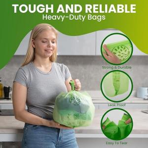 Eco-Friendly Boxed Compostable Tie handle Trash Bags