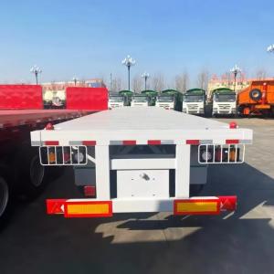 Hot 20 Feet 40 Feet Container Transport 3-Axis Flat Plate Semi-Trailer with 12.5