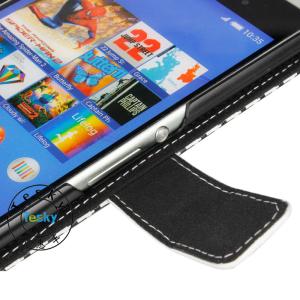 folio stand leather protective Case For sony z3 ,various colors available