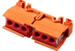 High Performance Orange Compact Wire Connector For Installation On DIN35 Guide