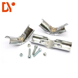 HJ-3 Chrome-plated Metal Pipe Connector for OD 28mm Lean Pipe Warehouse Modular