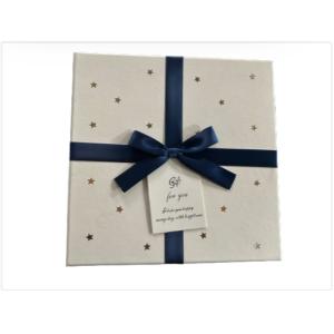 Jewelry Custom Square Delicate Patterned Gift Box With Bow