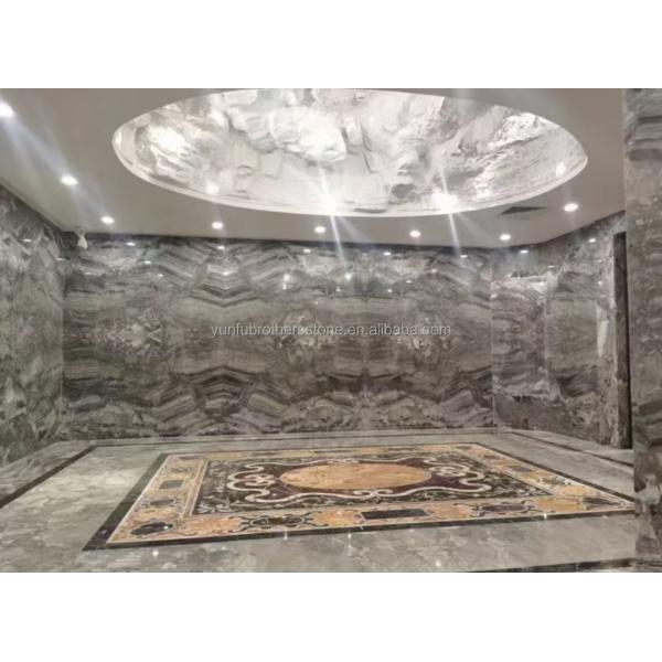 Polished Serbian Grey Marble Wall Panels for High End Interior Decoration