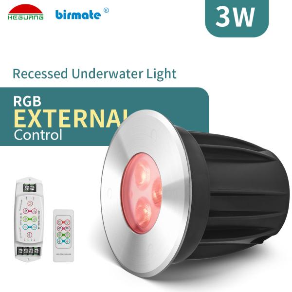Quality 3W RGB Color Extenal Control Underwater Led Lights swimming pool light wholesale