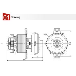 AC Universal Motor For Meat Grinder W/ 220V 200 mN.M 300W 11000RPM Long Life