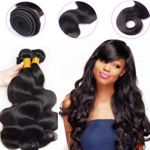 1B Color Peruvian Human Hair Bundles Machine Double Weft Tangle Free