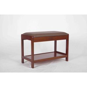 China 4.6KG Soild Modern Wood Furniture Walnut Shoe Storage Bench With PVC Leather on sale