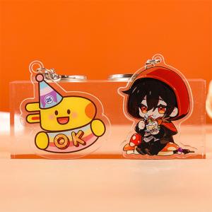 Durable Acrylic Transparent Keychain Simple Cartoon Promotional Printed With