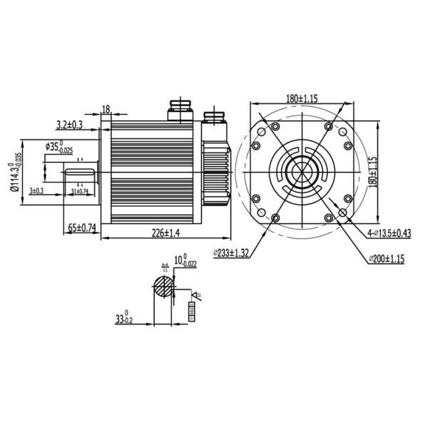10.5/6.5 17.2N•m 2700W 3.4*10-3kg•m2 servo motor and driver High performance