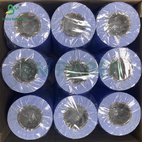 Quality 80gsm Purplish Blue Digital Paper CAD Plotter Rolls One side White 610mm X 50m 2inch Core wholesale