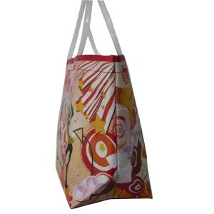 Orange Shopping Transparent PVC Handle Reusable Carrier Bags
