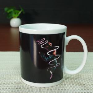 Fda Red Glazed bulk plain mug full printing color changing coffee mug