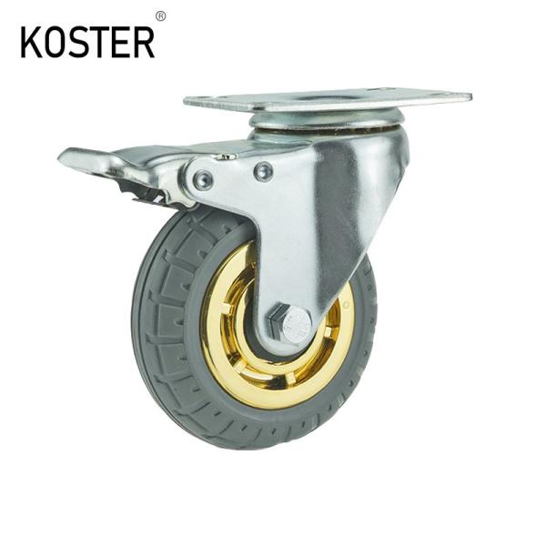Quality Plastic Wheel 3inch to 5inch Golden Free Wheel Trolley Dustbin Castor Thickness 32mm wholesale