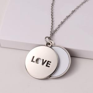 Sublimation Heart Shape Sliding Silver Locket Necklace Custom Printing