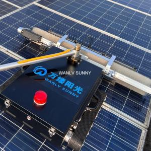 Solar Panel Cleaning Robot with Pressure Washing Scrubbing Blades and Water Jets