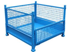 Cheap Foldable Wire Mesh Pallet Cage Stackable Stillage With 1500kg Load for sale