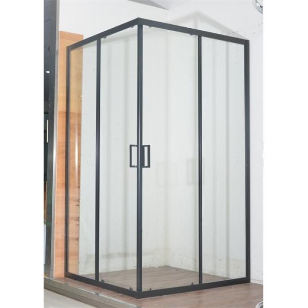 Quality Customizable Bathroom Shower Enclosures with Black Aluminum Frame and 5mm Tempered Glass wholesale