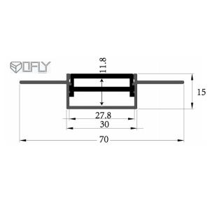 6063 T5 Aluminium Alloy Bendable Drywall Plaster LED Profile 70x15mm Oblong