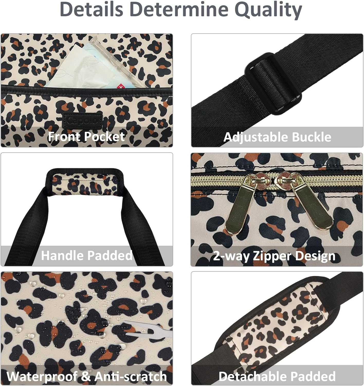 Leopard Expandable Large Weekender Overnight Waterproof Carry on Shoulder Tote Travel Bag ith Toiletry Bag