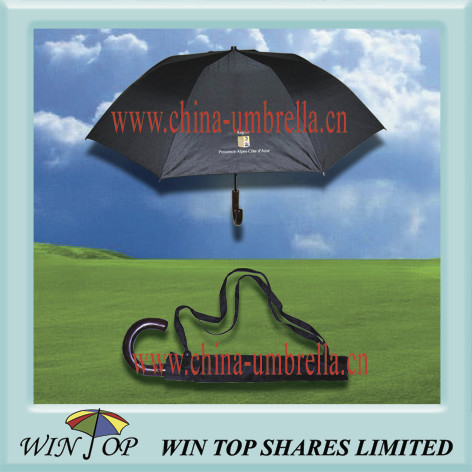 Quality 2 Fold Black Umbrella with Carrying Bag wholesale