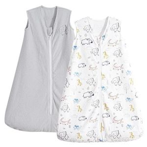 2 Pack Micro-Fleece Baby Sleep Sack with 2-Way Zipper - Comfortable Wearable