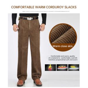 Custom Logo Made Men's 100% Cotton Corduroy Trousers Business Straight Pants for