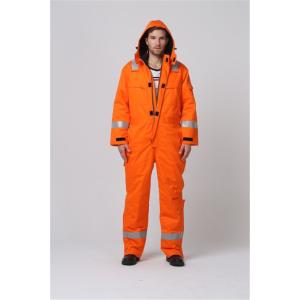 China EN342 Winter Flame Resistant Overalls , OEM FR Winter Work suits in orange color on sale