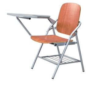 durable foldable plywood training chair with tablet and basket