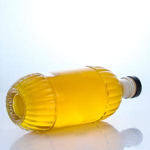 Industrial Beverage Glass Bottle with Embossed Design and Cork Round Shape
