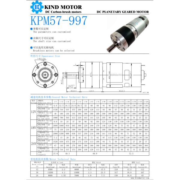 OEM ODM High Torque Low Speed Planetary DC Geared Motor 100kgcm 150kgcm