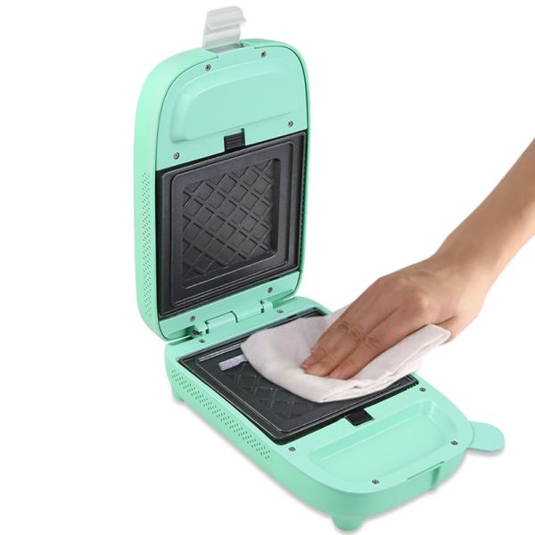 600w Electric Printing Sandwich Waffle Toaster Egg Microfiber 3 Plates Maker