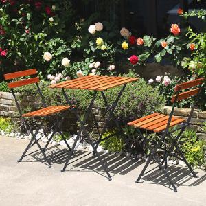 Custom Logo Villa Outdoor Folding Bistro Table and Chairs Set for Leisure on