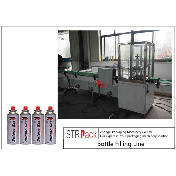 Quality Automatic Gas Cartridge Aerosol Can Filling Machine Line With Water Bath Leakage Tester wholesale