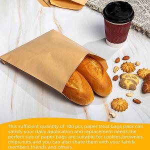 BOPP Sealable Greaseproof Flat Brown Kraft Paper Food Bags Pouch For Bakery