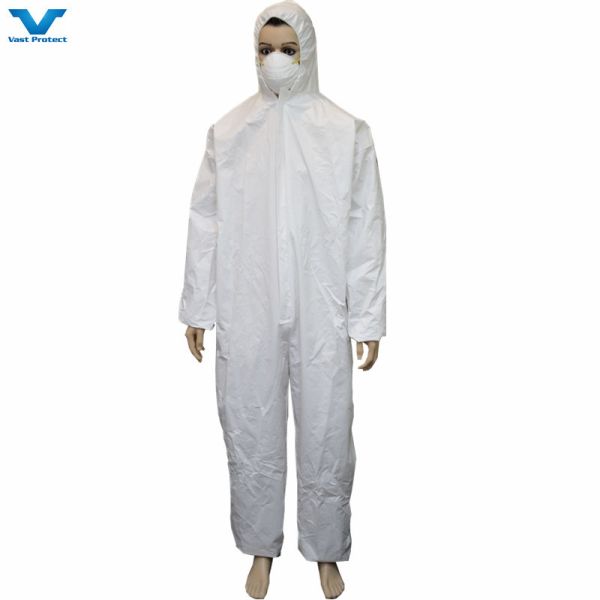 Quality White Disposable Hooded Coverall For Water Proof Function Polyethylene Material wholesale